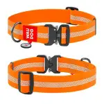 Ошейник для собак водостойкий WAUDOG Waterproof с QR-паспортом, светоотражающий, металлическая пряжка-фастекс, XXL, Ш 40 мм, Дл 46-70 см оранжевый