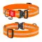 Ошейник для собак водостойкий WAUDOG Waterproof с QR-паспортом, светоотражающий, металлическая пряжка-фастекс, XXL, Ш 40 мм, Дл 46-70 см оранжевый