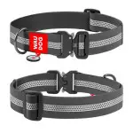 Ошейник для собак водостойкий WAUDOG Waterproof с QR-паспортом, светоотражающий, металлическая пряжка-фастекс, XXL, Ш 40 мм, Дл 46-70 см серый