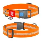 Ошейник для собак водостойкий WAUDOG Waterproof с QR паспортом, светоотражающий, пластиковый фастекс, XXL, Ш 40 мм, Дл 46-70 см, оранжевый