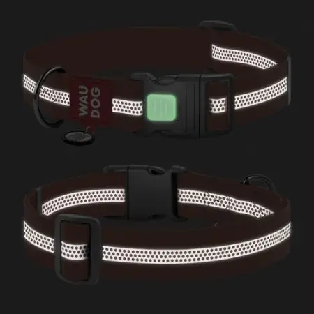 Ошейник для собак водостойкий WAUDOG Waterproof с QR паспортом, светоотражающий, пластиковый фастекс, XXL, Ш 40 мм, Дл 46-70 см, оранжевый