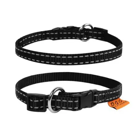 Нашийник "Dog Extreme" з нейлону регульований (ширина 14мм, довжина 23-35см), чорний
