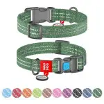 Нашийник WAUDOG Re-cotton з QR паспортом, відновлена бавовна, пластикова пряжка (ширина 15 мм, довжина 25-35 см) зелений