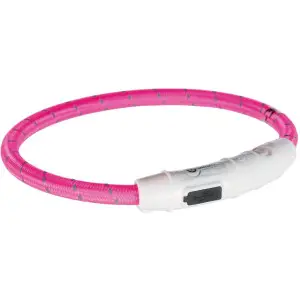 Нашийник Trixie Flash для собак, з підсвічуванням та USB, XS-S: 35 cм/7 мм, рожевий