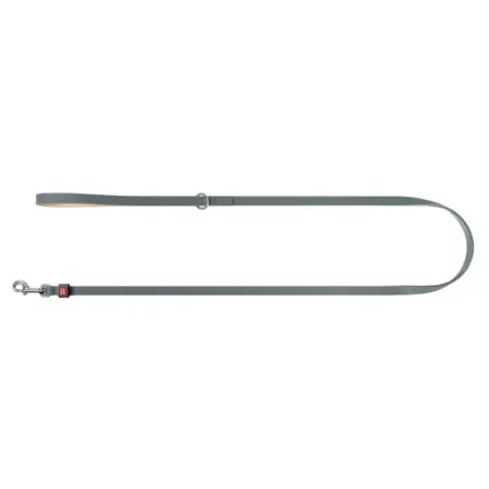 Поводок для котов и мелких собак кожаный WAUDOG Classic, XXS-XS, Ш 12 мм, Дл 122 см серый