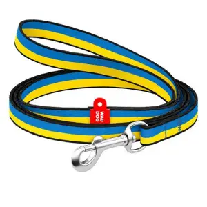 Поводок для котов и мелких пород собак нейлоновый WAUDOG Nylon, рисунок "Colors of freedom", XS, Ш 10 мм, Дл 122 см