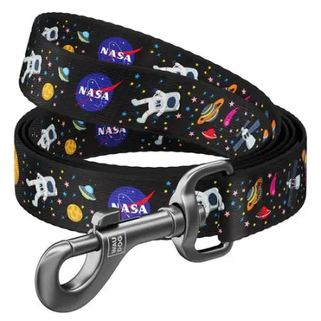 Повідець для собак нейлоновий WAUDOG Nylon, малюнок "NASA", Ш 25 мм, Дов 122 см