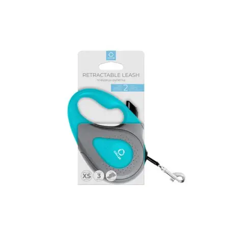 Повідець-рулетка CoLLaR для собак, розмір XS, 12 кг, 3 м, світловідбивна стрічка, блакитний