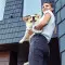 Поводок-рулетка для собак WAUDOG R-leash, круглая, XS-M, до 40 кг, 2,9 м, светоотражающая лента белый