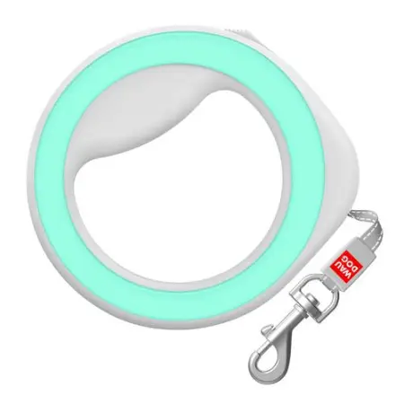 Поводок-рулетка для собак WAUDOG R-leash, круглая, XS-M, до 40 кг, 2,9 м, светоотражающая лента салатовый