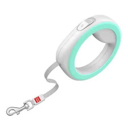 Поводок-рулетка для собак WAUDOG R-leash, круглая, XS-M, до 40 кг, 2,9 м, светоотражающая лента салатовый