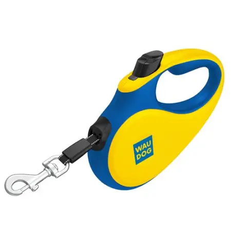 Поводок-рулетка для собак WAUDOG R-leash, рисунок Colors of freedom, L, до 50 кг, 5 м, светоотражающая лента