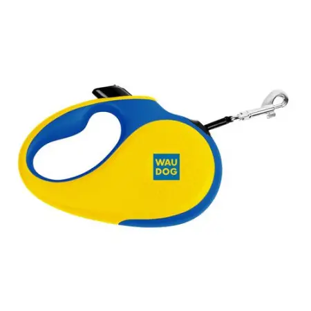 Поводок-рулетка для собак WAUDOG R-leash, рисунок Colors of freedom, XS, до 12 кг, 3 м, светоотражающая лента