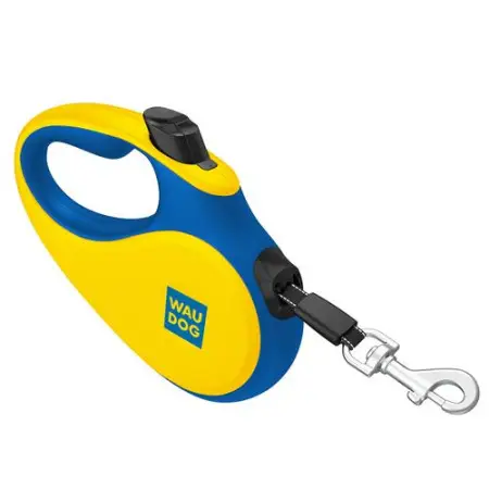 Поводок-рулетка для собак WAUDOG R-leash, рисунок Colors of freedom, XS, до 12 кг, 3 м, светоотражающая лента