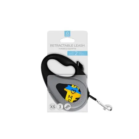 Поводок-рулетка для собак WAUDOG R-leash, рисунок Дом, XS, до 12 кг, 3 м, светоотражающая лента черный