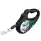 Повідець-рулетка для собак WAUDOG R-leash, малюнок "Джокер Зелений", M, до 25 кг, 5 м, світловідбиваюча стрічка чорний