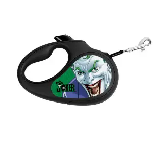 Повідець-рулетка для собак WAUDOG R-leash, малюнок "Джокер Зелений", S, до 15 кг, 5 м, світловідбиваюча стрічка чорний