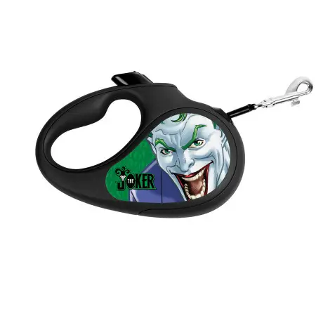Повідець-рулетка для собак WAUDOG R-leash, малюнок "Джокер Зелений", XS, до 12 кг, 3 м, світловідбиваюча стрічка чорний