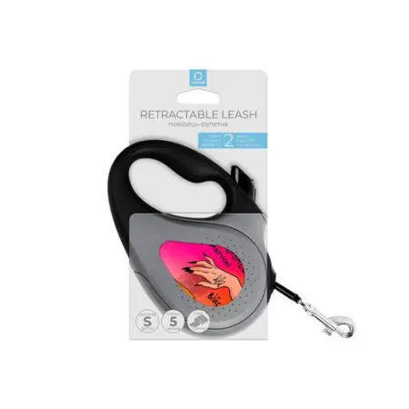 Повідець-рулетка для собак WAUDOG R-leash, малюнок "Конотопські магічні війська", S, до 15 кг, 5 м, світловідбиваюча стрічка чорний