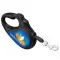 Повідець-рулетка для собак WAUDOG R-leash, малюнок "Прапор", M, до 25 кг, 5 м, світловідбиваюча стрічка чорний