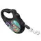 Поводок-рулетка для собак WAUDOG R-leash, рисунок Космос. Ракетостроение, светоотражающая лента, XS, до 12 кг, 3 м черный