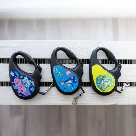 Поводок-рулетка для собак WAUDOG R-leash, рисунок Рик и Морти 1, L, до 50 кг, 5 м, светоотражающая лента черный