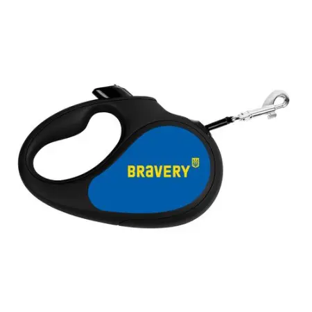 Повідець-рулетка для собак WAUDOG R-leash, малюнок "Сміливість", L, до 50 кг, 5 м, світловідбиваюча стрічка чорний