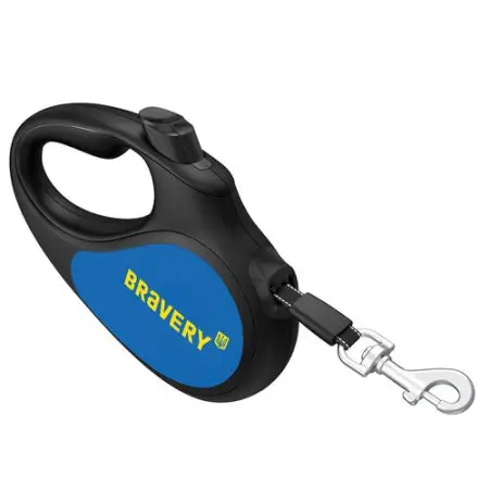 Повідець-рулетка для собак WAUDOG R-leash, малюнок "Сміливість", L, до 50 кг, 5 м, світловідбиваюча стрічка чорний