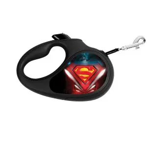 Повідець-рулетка для собак WAUDOG R-leash, малюнок "Супермен Лого", M, до 25 кг, 5 м, світловідбиваюча стрічка