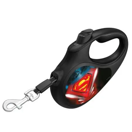 Повідець-рулетка для собак WAUDOG R-leash, малюнок "Супермен Лого", M, до 25 кг, 5 м, світловідбиваюча стрічка