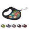 Поводок-рулетка для собак WAUDOG R-leash, рисунок ВАУ, M, до 25 кг, 5 м, светоотражающая лента черный