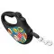 Поводок-рулетка для собак WAUDOG R-leash, рисунок ВАУ, M, до 25 кг, 5 м, светоотражающая лента черный