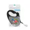 Поводок-рулетка для собак WAUDOG R-leash, рисунок ВАУ, M, до 25 кг, 5 м, светоотражающая лента черный