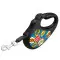 Поводок-рулетка для собак WAUDOG R-leash, рисунок ВАУ, M, до 25 кг, 5 м, светоотражающая лента черный
