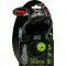Повідець-рулетка Flexi Black Design S, стрічка 5 м, для собак до 15 кг, чорний із зеленим