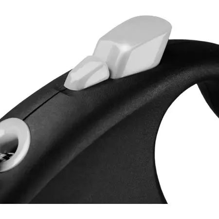 Повідець-рулетка Flexi Black Design XS трос 3м, для собак до 8кг чорний з сріблястим