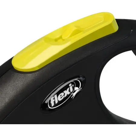 Поводок-рулетка Flexi Neon S, для собак до 12 кг, трос 5 м, желтый