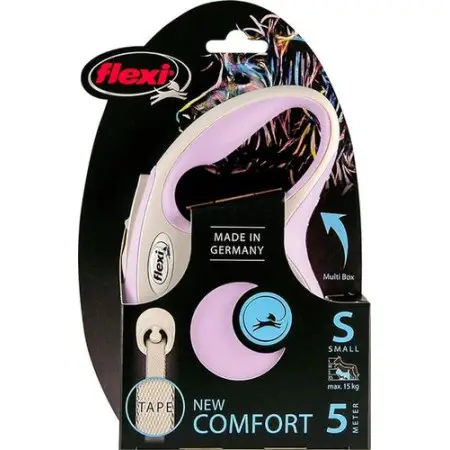 Повідець-рулетка Flexi New Comfort S, для собак до 15 кг, стрічка 5 м, фіолетовий