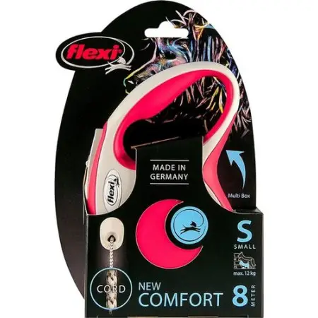 Повідець-рулетка Flexi New Comfort S трос 8м, для собак до 12кг, червоний