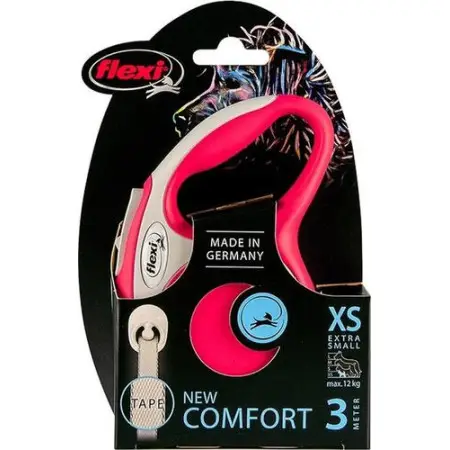 Повідець-рулетка Flexi New Comfort XS, для собак до 12 кг, стрічка 3 м, червоний