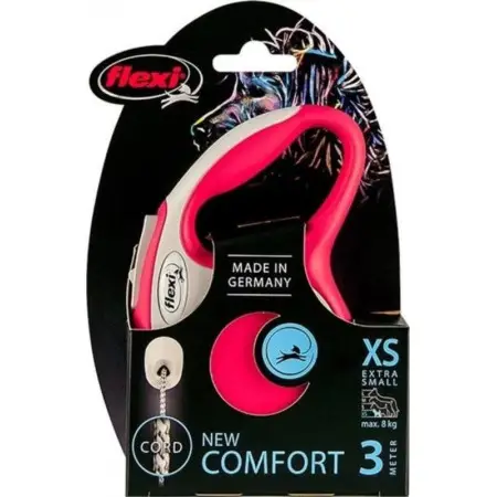 Повідець-рулетка Flexi New Comfort XS, для собак до 8 кг, трос 3 м, червоний