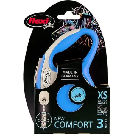Повідець-рулетка Flexi New Comfort XS, для собак до 8 кг, трос 3 м, синій