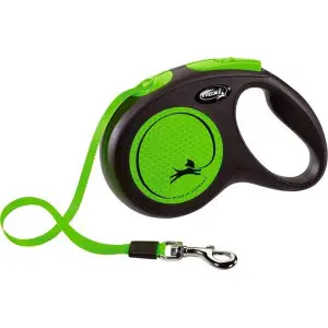 Повідець-рулетка Flexi New Neon M стрічка 5м, для собак до 25кг, зелений