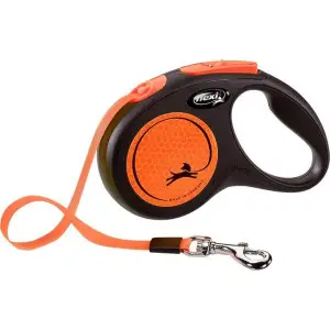 Повідець-рулетка Flexi New Neon S стрічка 5м, для собак до 15кг, помаранчевий
