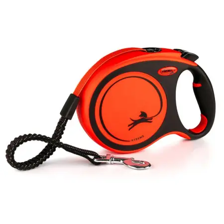 Повідець-рулетка Flexi Xtreme L стрічка 8м для собак до 55кг чорний/помаранчевий