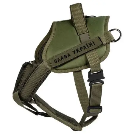 Шлея для служебных собак WAUDOG PRO, металлический фастекс, XS, В 35-45 см, хаки