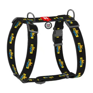 Шлея для собак анатомічна H-подібна WAUDOG Nylon з QR-паспортом, малюнок "Дім", пластиковий фастекс, розмір XL, Ш 35 мм, А 56-95 см, В 68-110 см