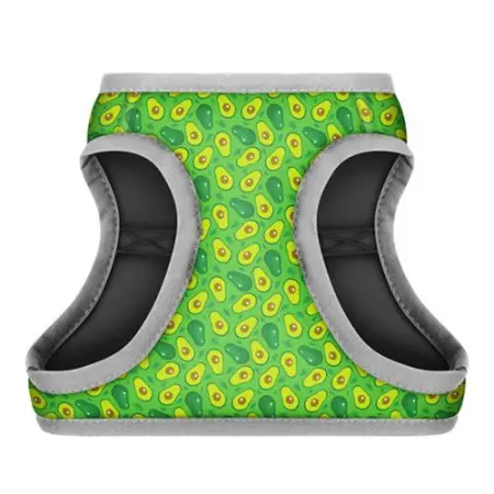 Шлея для собак м'яка WAUDOG Clothes з QR паспортом, малюнок "Авокадо", S2, В 46-50 см, С 43-45 см