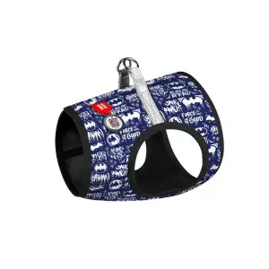 Шлея для собак м'яка WAUDOG Clothes з QR паспортом, малюнок "Бетмен біло-блакитний", XS1, В 24-27 см, С 18-20 см