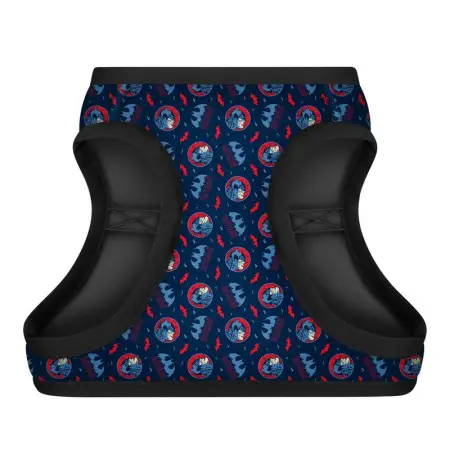 Шлея для собак м'яка WAUDOG Clothes з QR паспортом, малюнок "Бетмен червоно-блакитний", S2, В 46-50 см, С 43-45 см